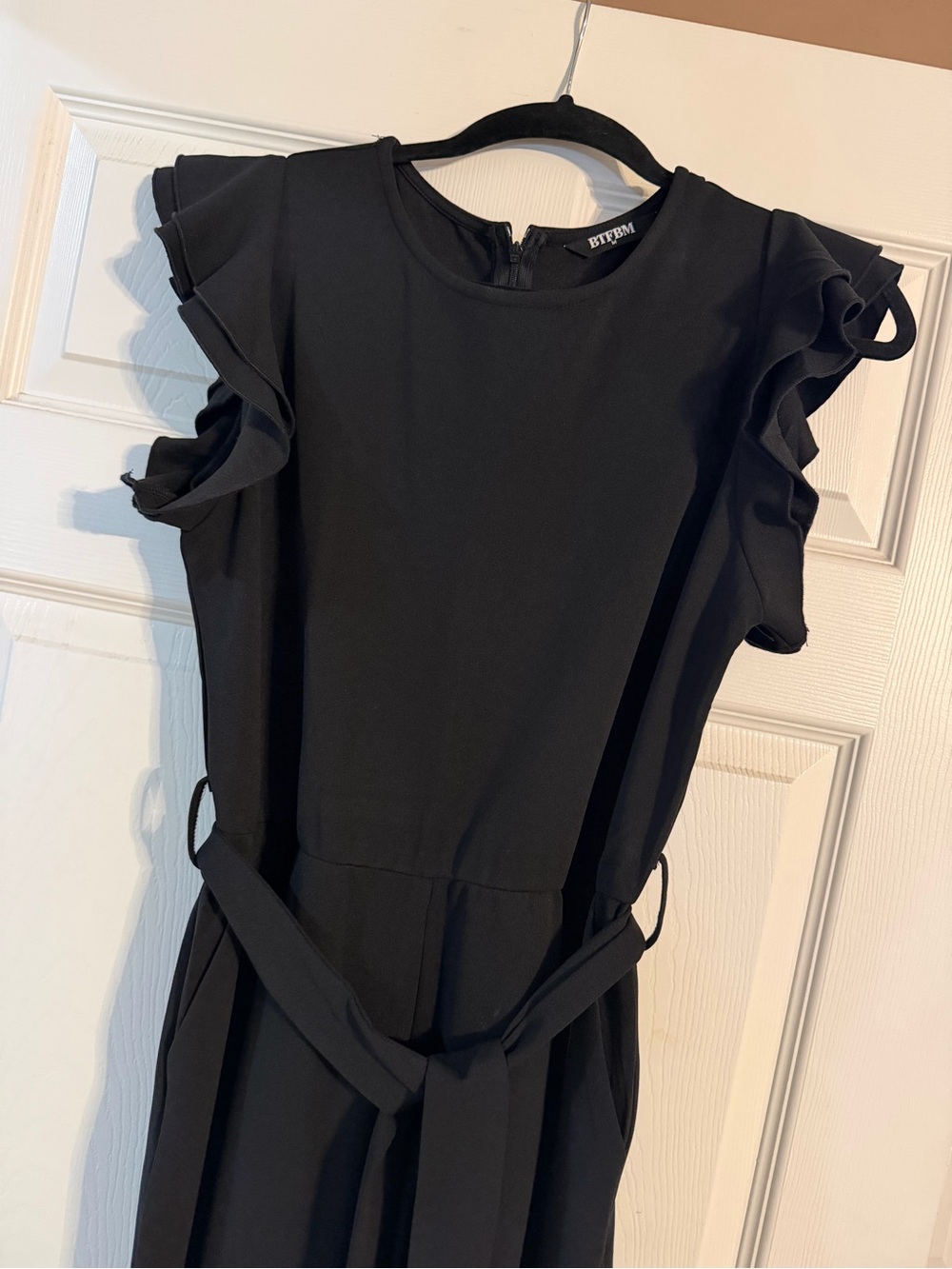 Classic Black jumpsuit  with Ruffle Sleeves